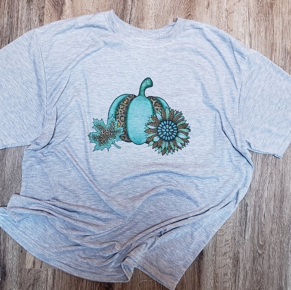 Fall Womens Graphic Teal Pumpkin Design - Picture 2 of 6